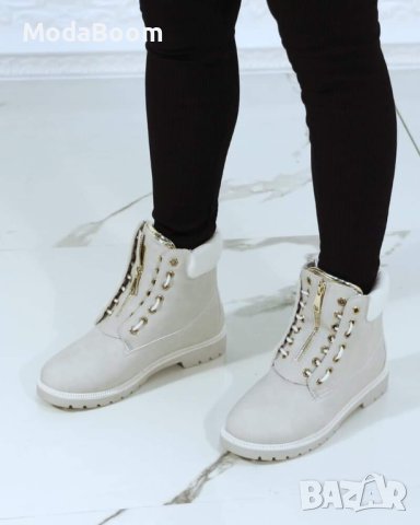 ❄️🤍Равни бели дамски боти набук🤍❄️, снимка 2 - Дамски боти - 43650620