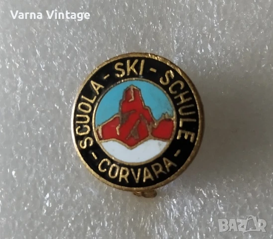 Значка на ски училището Corvara. LABOR MILANO Италия. бронз. емайл. марк.