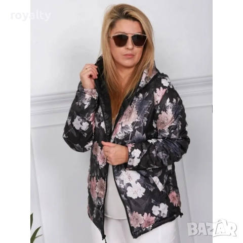 Олекотено дамско яке макси двулицево черно, снимка 2 - Якета - 52528487