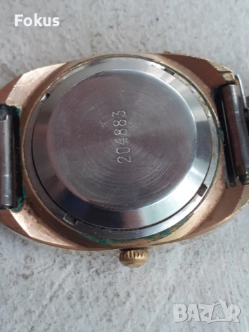 Часовник Польот Poljot автомат с позлата AU10 - работи, снимка 5 - Антикварни и старинни предмети - 53367456