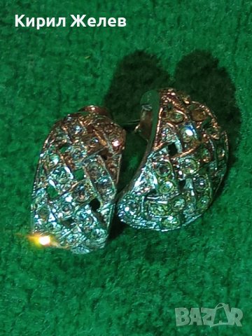 ПОСРЕБРЕНИ или СРЕБЪРНИ КРАСИВИ ОБЕЦИ с КРИСТАЛИ 19439, снимка 3 - Обеци - 31557442