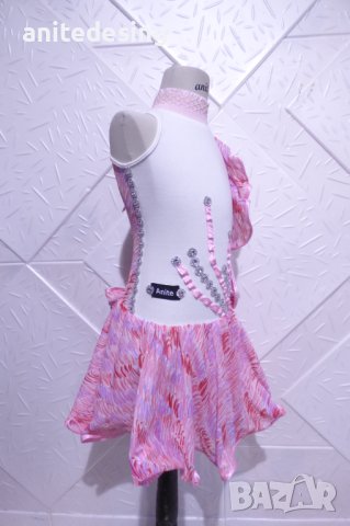 Детска рокля за спортни танци  или фигурно пързаляне,  изработена от ликра .  Модела е подходящ за д, снимка 2 - Детски рокли и поли - 44085682