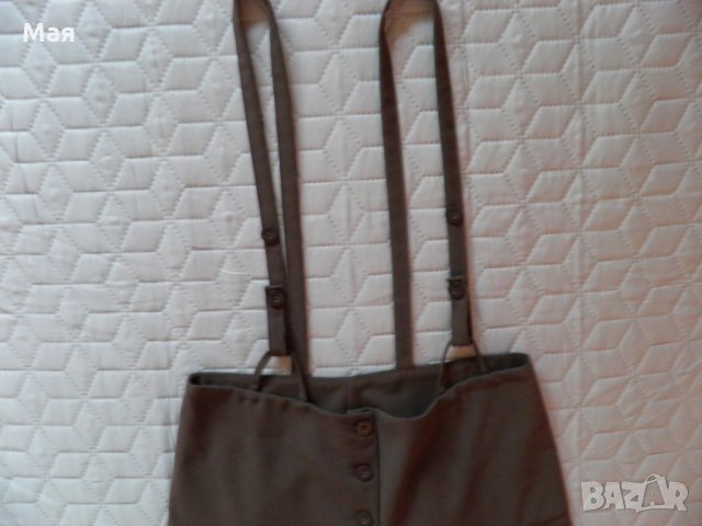 Кафяв дамски панталон с висока талия М, снимка 5 - Панталони - 26644635