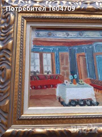 Стара картина "Възрожденска стая", снимка 4 - Картини - 52107303