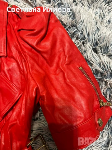Дамско кожено яке с къс ръкав, снимка 3 - Якета - 53184301