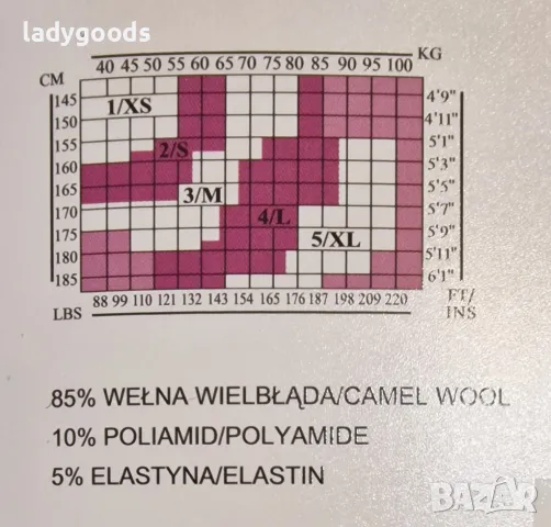 Камилска вълна,Чорапогащник.Модел 956., снимка 5 - Бельо - 48207647