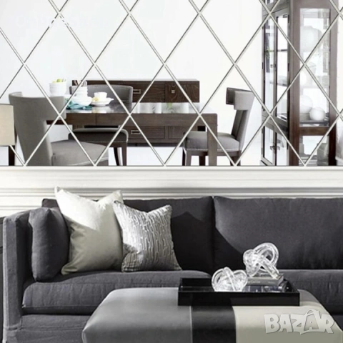 Комплект от 32 самозалепващи се акрилни огледала , 50x100 см