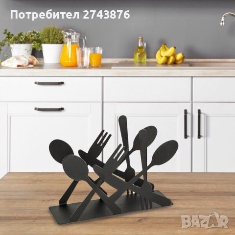 Mетален сaлфетник вилица и лъжица ,Черен, снимка 4 - Аксесоари за кухня - 43831701