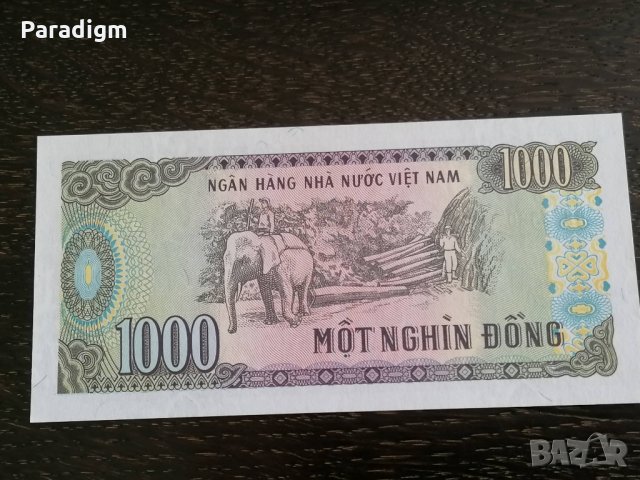 Банкнота - Виетнам - 1000 донги UNC | 1988г., снимка 4 - Нумизматика и бонистика - 26248440