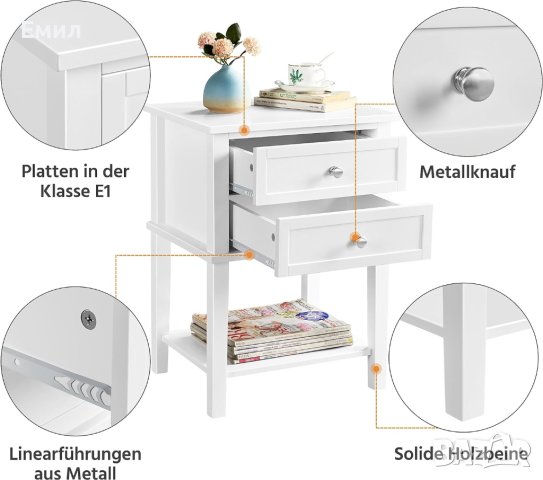 Нощно шкафче , снимка 6 - Шкафове - 43669865