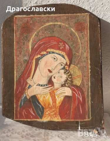  икона, св Кристофър, Св.Богородица, Св. Мина, Свети Георги - интарзия, Свети Никола с обков, икони, снимка 18 - Антикварни и старинни предмети - 28873020