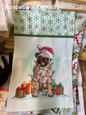 Коледна кърпа, снимка 3 - Хавлиени кърпи - 48037488