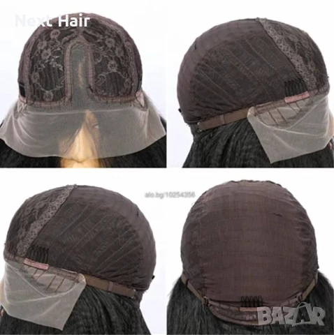 Тъмно червена бордо вълнообразна перука на път с дантела 13*4*1, снимка 6 - Аксесоари за коса - 51119929