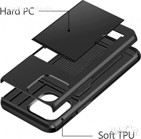 Нов защитен калъф кейс гръб за iPhone 14 Айфон с Поставка за карта, снимка 5 - Калъфи, кейсове - 38307474