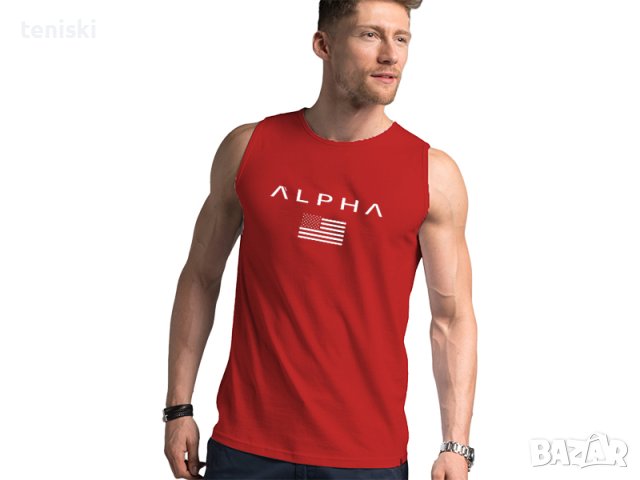 Тениски без ръкав Alpha Flag за спорт фитнес и ежедневие , снимка 2 - Тениски - 29574218