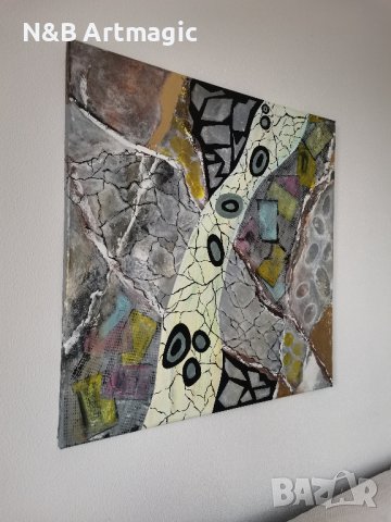Абстрактна Картина 60/60 см, снимка 2 - Картини - 43252288
