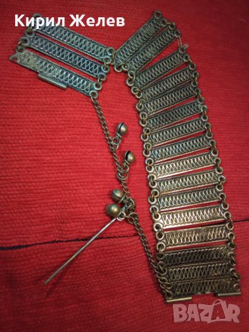 СТАРА БРОНЗОВА ПОСРЕБРЕНА ВЪЗРОЖДЕНСКА ГРИВНА със ЗВЪНЧЕТА 44321, снимка 2 - Антикварни и старинни предмети - 32265077