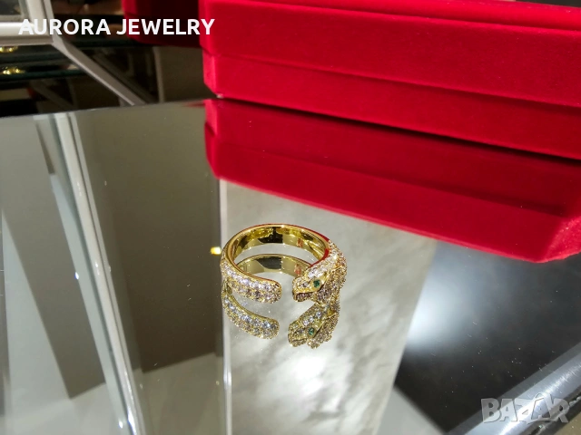 CARTIER Panthere de Cartier Gold Paved Diamonds Дамски Пръстен, снимка 4 - Пръстени - 53238152