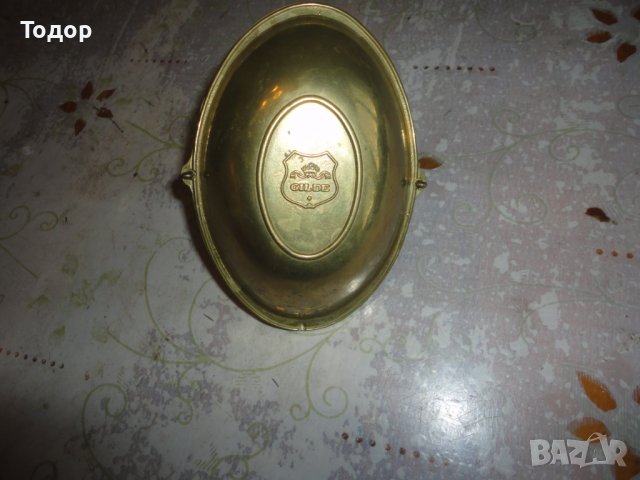 Бронзова купа поднос фигура Gilde, снимка 6 - Колекции - 43771234
