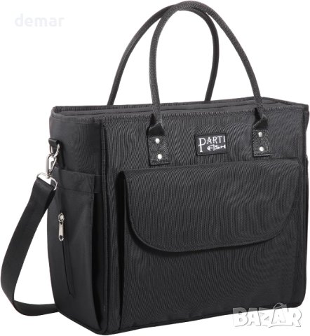 Дамска чанта с херметично хладилно отделение 16,8 л за пазар, пикник, обяд, черна