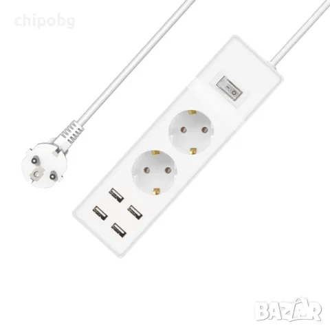 Удължител No brand, 2 гнезда, 250V, 16A, Кабел, снимка 1