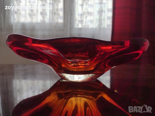 СТАРА МУРАНО КРИСТАЛНО СТЪКЛО ФРУКТИЕРА, КУПА, снимка 5 - Антикварни и старинни предмети - 36597445