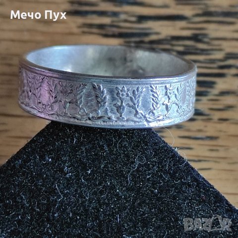 Стар сребърен пръстен халка (142), снимка 5 - Пръстени - 40764305