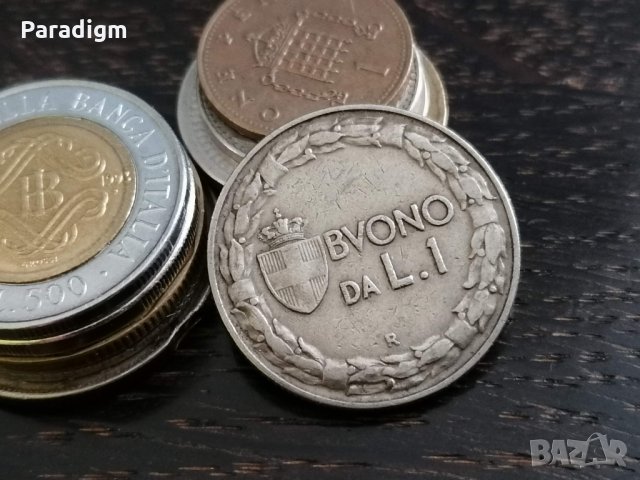 Mонета - Италия - 1 лира | 1922г., снимка 2 - Нумизматика и бонистика - 32661363