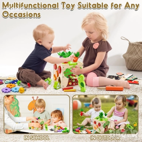 Образователна Монтесори играчка куб от дърво., снимка 9 - Образователни игри - 52562179