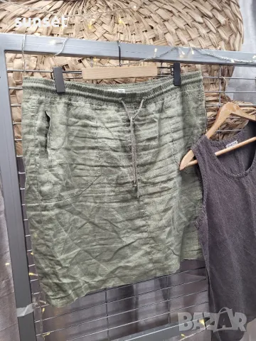 ЛЕНЕНА зелена пола до коляното H&M-> 44 размер, снимка 1