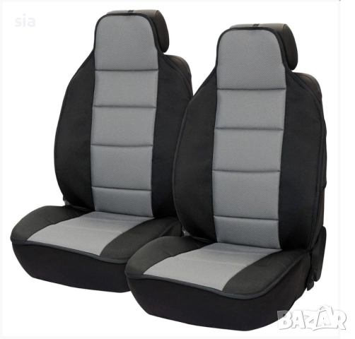Тапицерия за предни седалки, 2бр 1+1, сива с черно, снимка 2 - Аксесоари и консумативи - 52084661