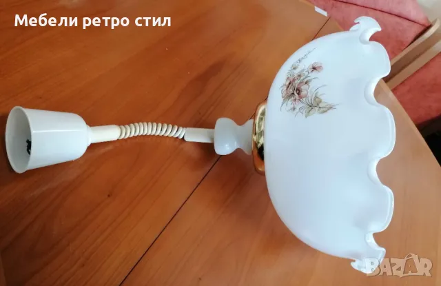 Уникален полилей с голяма бяла стъкленица с цветя. Красив и стилен дизайн., снимка 6 - Полилеи - 50130196