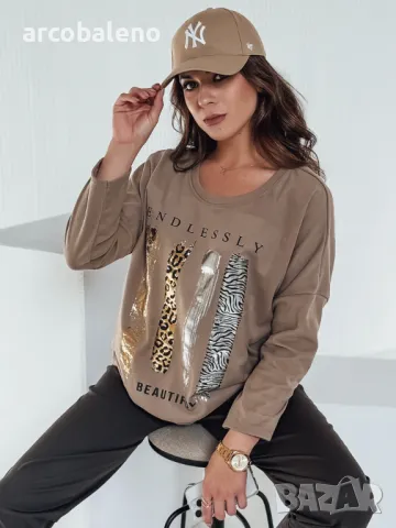 MODEZINE Дамска овърсайз блуза с дълъг ръкав, 3цвята , снимка 9 - Блузи с дълъг ръкав и пуловери - 48057239