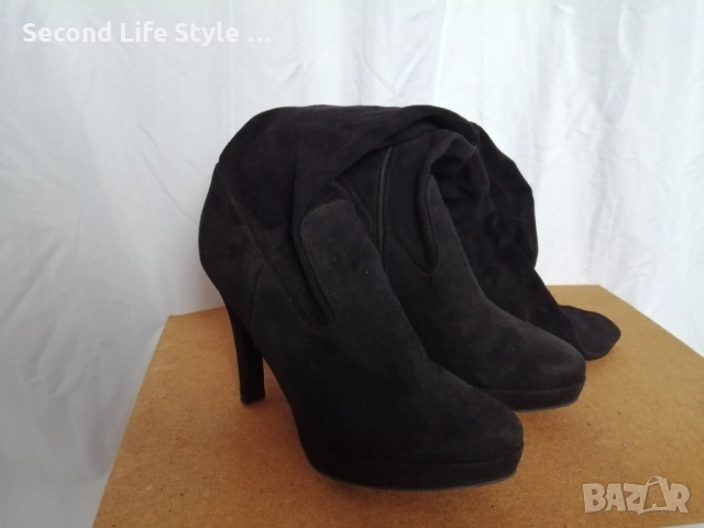 Елегантни дамски ботуши над коляното; с ток и платформа номер 40, снимка 7 - Дамски ботуши - 52878496