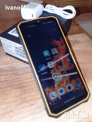 Cyber 13 Pro HOTWAV водо и удароустойчив телефон, 8 ядрен, 256GB, 20GB, 10800mAh : запазен телефон