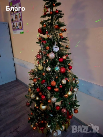 Коледна PVC елха с пластмасова поставка - 180 см и 210 см. + Подарък, снимка 5 - Декорация за дома - 51837814