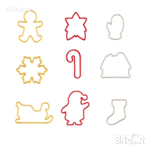 Комплект форми за сладки 9 броя, коледни, снимка 2 - Други - 52831512