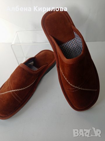 БГ естествени 37 и 38 пантофи, кафеви, снимка 3 - Пантофи - 38339853