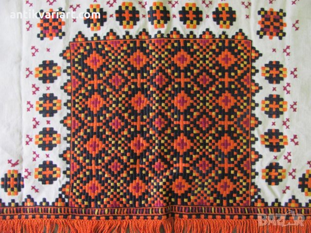 19 век Ръчно Бродирани Комплект Столовки и Пано за стена, снимка 4 - Антикварни и старинни предмети - 27399336