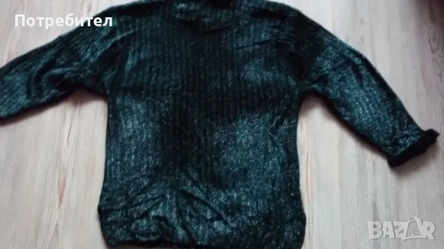 Нов дамски пуловер с пухчета М-L, снимка 5 - Блузи с дълъг ръкав и пуловери - 50226069