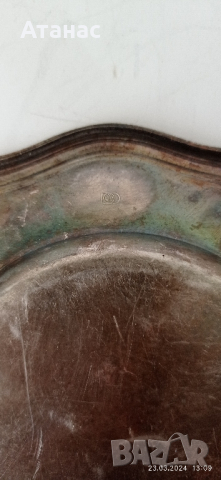 Посребрена чинийка,маркирана., снимка 2 - Антикварни и старинни предмети - 44913065