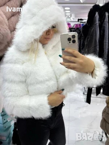 Италианско пухкаво палто , снимка 2 - Палта, манта - 52370497