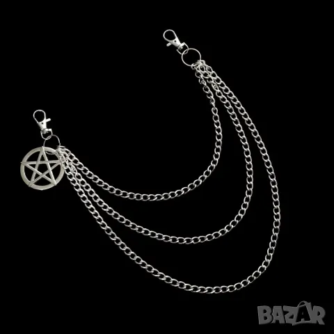 Синджир за портфейл/ключодържател Пентаграм, снимка 2 - Други - 48473856