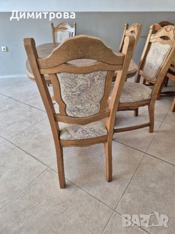 Трапезна разтегателна маса + 4 стола, снимка 9 - Маси - 52519178