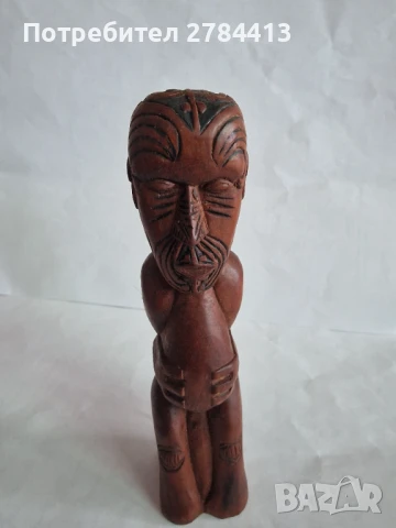 Маорска дървена статуетка, снимка 5 - Статуетки - 51325313