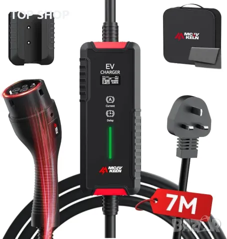 MCEVKELN EV зарядно тип 2, 3kW 7M| 1-фаза| 13A Режим 3, 6A-13A
