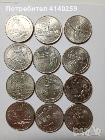 САЩ ЛОТ МОНЕТИ 1/4 КУОРТЪР ДОЛАР 1999 до 2022 г , снимка 3 - Нумизматика и бонистика - 52440546