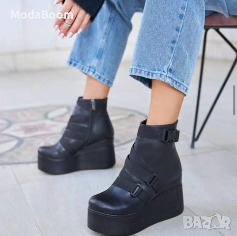🆕🔝Кожени боти на платформа / два цвята🆕🔝