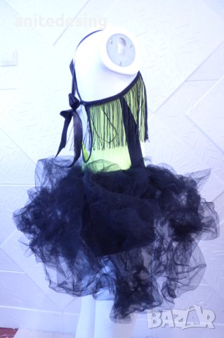 Детска рокля за спортни танци в черно и електрик, снимка 3 - Детски рокли и поли - 44029102