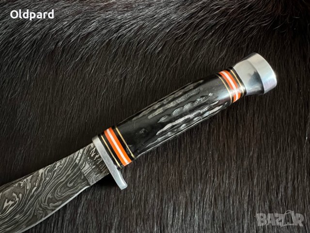 Среден ловен нож Marbles Horn Damascus MR460., снимка 4 - Ножове - 43779988